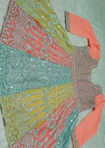 Designer Short Frock with Garara &amp; Dupatta