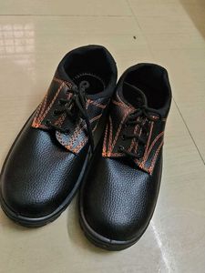 Black Shoe with Orange Stitching