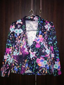 Fig Colours Splash Black Blazer