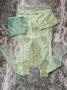 Mint Green Embroidered Shalwar Kameez