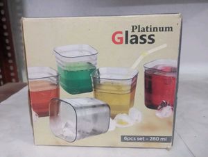 6 Pieces Platinum Glass Tumblers Set