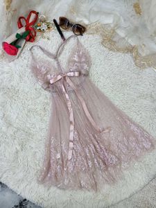 Peach Sexy Laced Lingerie
