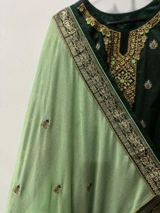 Green Partywear Palazzo Set
