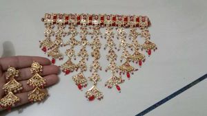 Exquisite Gold-Plated Kundan Necklace &amp; Earring Se