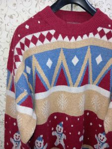 Festive Christmas Snowman Mohair Sweater