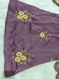 silk embroidered kurta pant set