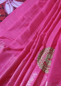 Milkish Pink Soft Saree