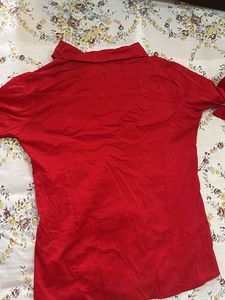 Red Button-Down Shirt