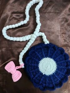 Crochet cute daisy flower bag with bow ❣️