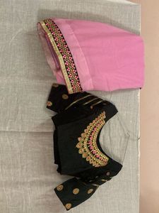 Embellished pink saree