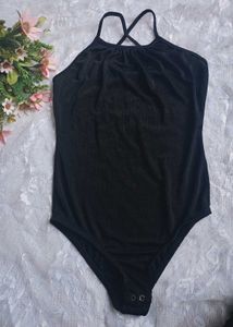 Black Halter Bodysuit
