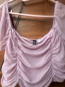Sheer Ruched Crop Top