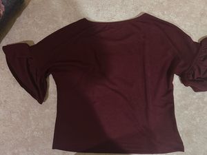 Burgundy "Wow!" Sequin T-Shirt