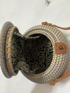 Cute Round Rattan Crossbody Bag