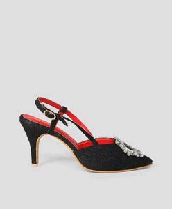 CARLA BRAGA Embellished Sparkling Black Heels