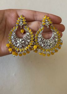 Stunning dark pink &amp; Gold Jhumka Earrings