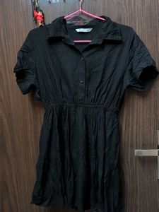Chic Black Button-Up Dress