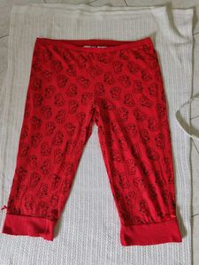 Red Pajama Pants with Bear Print