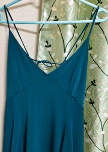 Teal Mini Dress with Spaghetti Straps