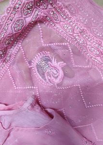 Pink Embroidered Saree