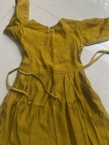 Mustard Yellow Embroidered Kurta