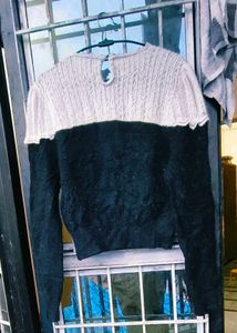 Very Beautiful Pearl Work Woolen Crop Top