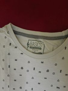 Basics - Abstract Shapes - Milk White Tshirt -XL