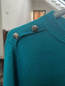 Teal Button Shoulder Sweater