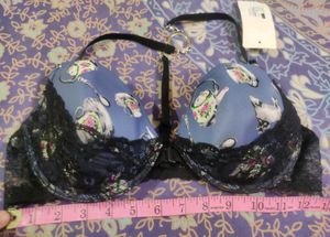 Beautiful Blue Padded Bra With Front Opening