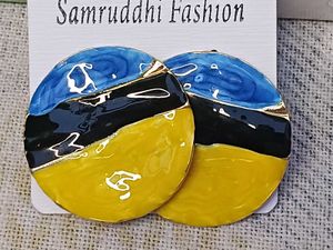Round Enamel Earrings