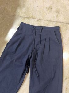 Navy Blue Pleated Trousers