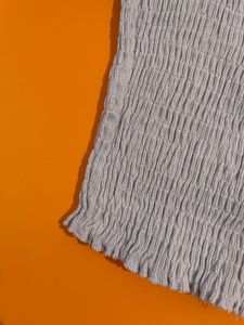 Smocked Puff Sleeve Square Neck Top