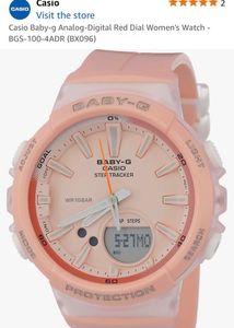 Casio Baby-g Analog-Digital Peach Dial Women's