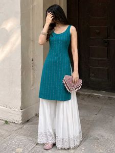 Teal Sleeveless Kurti-NEW Packed