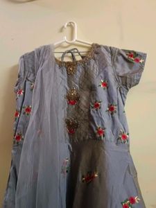 Grey Embroidered Gown