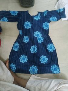 Blue Floral Print Kurta