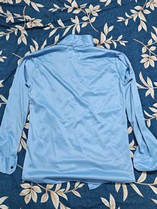 Light Blue Button-Up Lycra Shirt