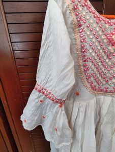 Embroidered Kurta with Mirror Work