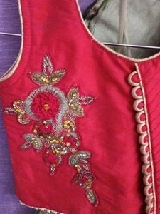 Beautiful Red &amp; Green Lehenga Choli Set