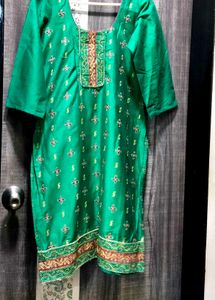 Emerald Green Kurta with Embroidery