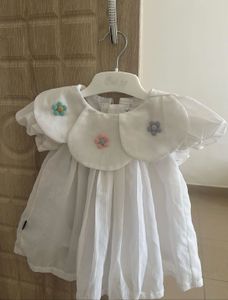 white and sage green combo dress