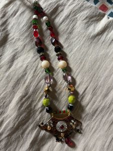 Long Beaded Necklace with Pendant