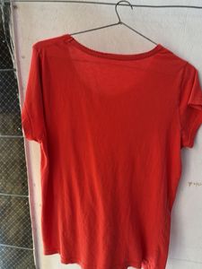 Orange Short Sleeve Casual Tee