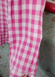 Pink Gingham Button-Up Shirt