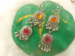 Boho Oxidized Silver Necklace Set