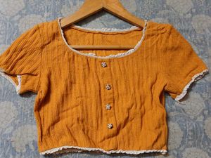 Cute Mustard Cropped Top