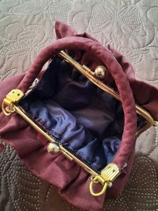 Maroon Floral Clutch Bag