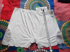 White Lace Trim Shapewear Shorts