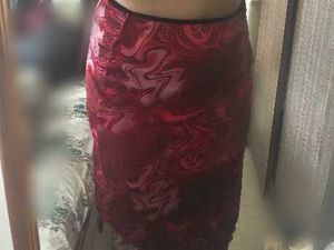 Red Swily Patterned Skirt