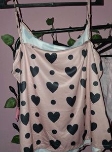 Cute Heart Print Jumpsuit